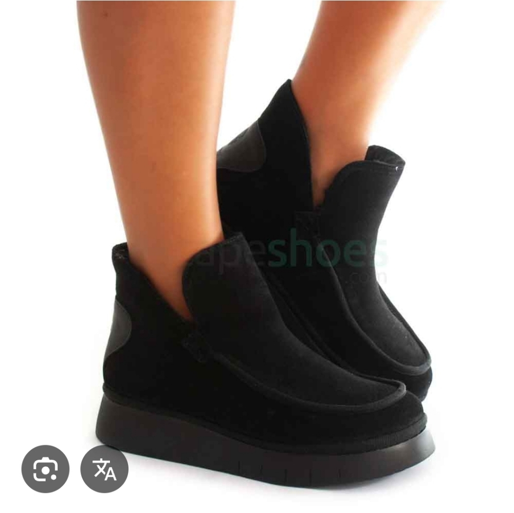 Fly London Coze Shearling Platform Ankle Booties Sz 41 = 10